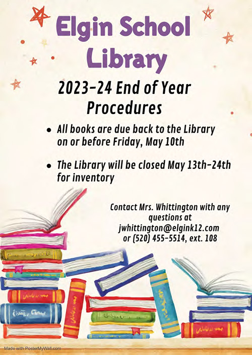 Library end of year procedures flyer